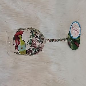 LOLITA Love My Wine NeW "Wine Connoisseur"‎ Hand Painted Bejeweled Wine Glass